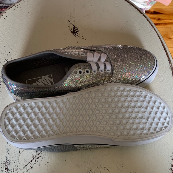 Vans Shimmering Silver Glitter Shoes - Picture 3 of 7